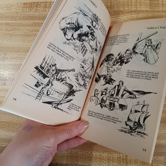 Gulliver's Travels Swift 1984 B&W Pocket Classics Comic Paperback Vintage 80s - Picture 6 of 6